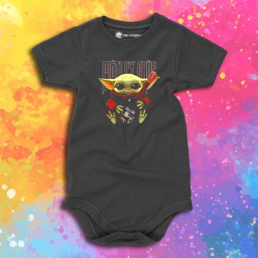 Baby Yoda hug Motley Crue Baby Onesie